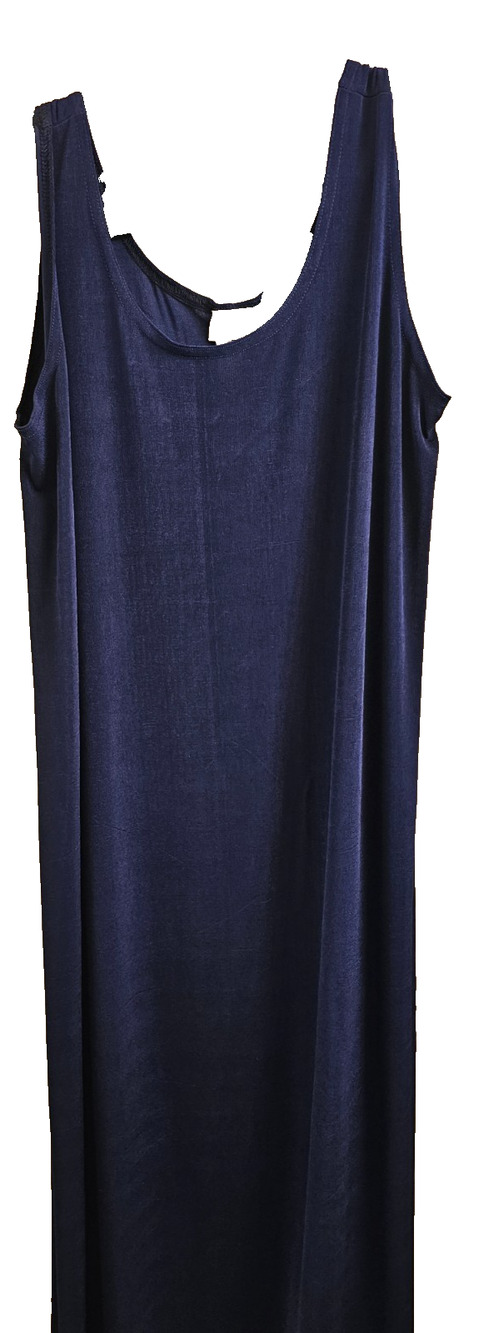 Jostar Travelers Blue Sleeveless Maxi Dress Stretch Knit SZ XL Classic